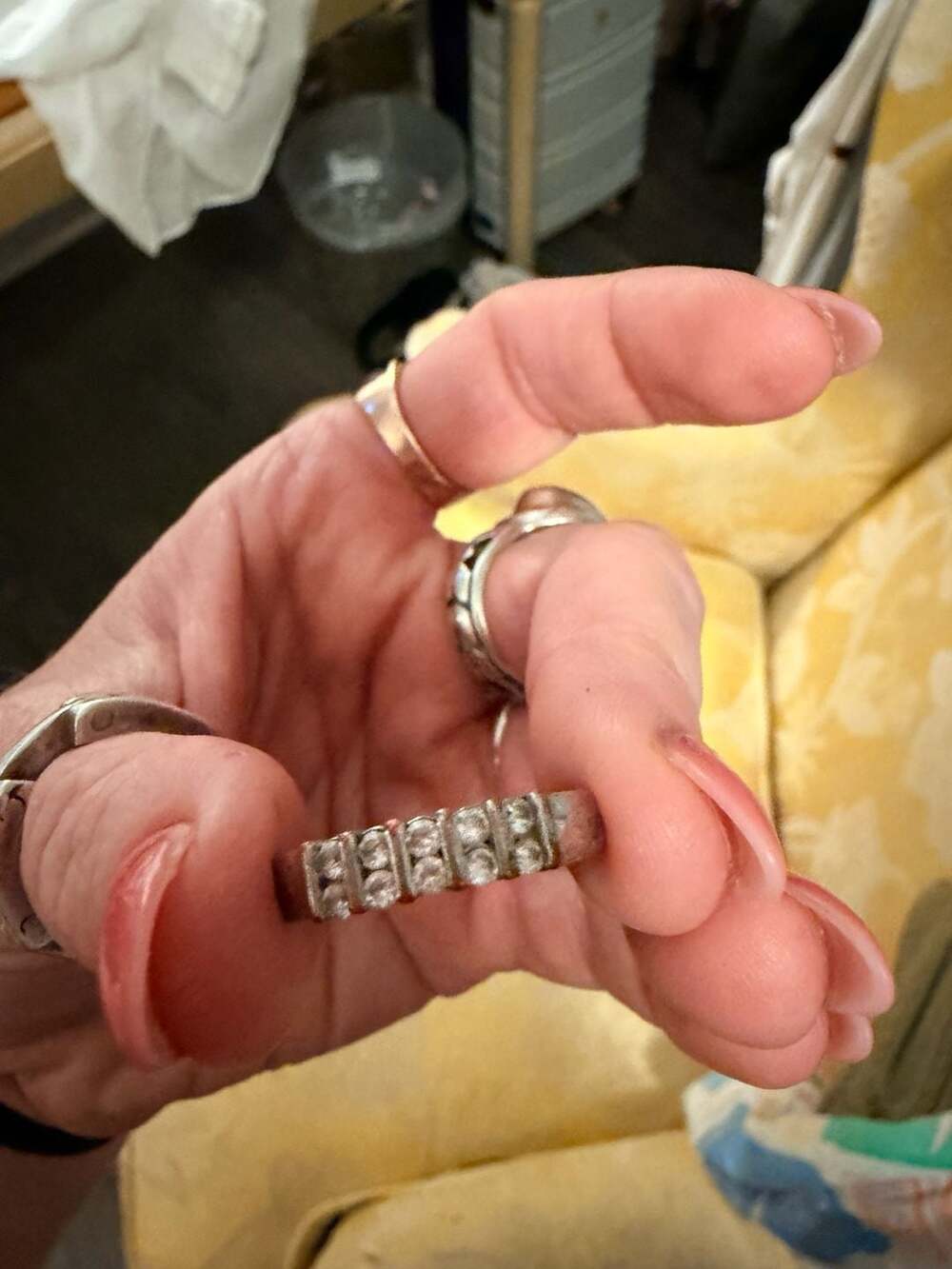 Sterling Silver 925 Cubic Zirconia Channel Set Band Ring